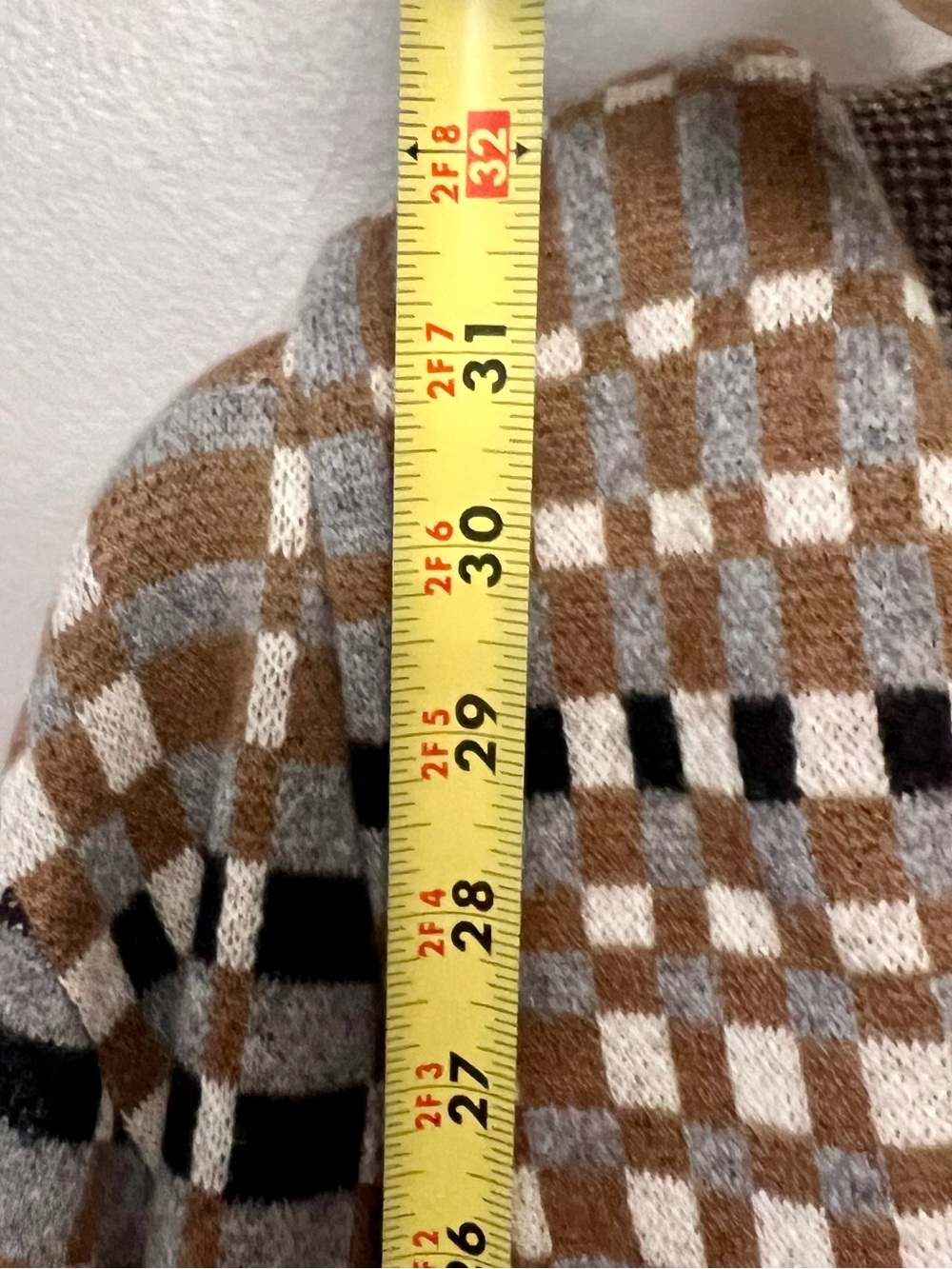 Anthropologie Field & Flower Wool Plaid Hooded Open Sweater Cardigan Medium - Picture 7 of 9